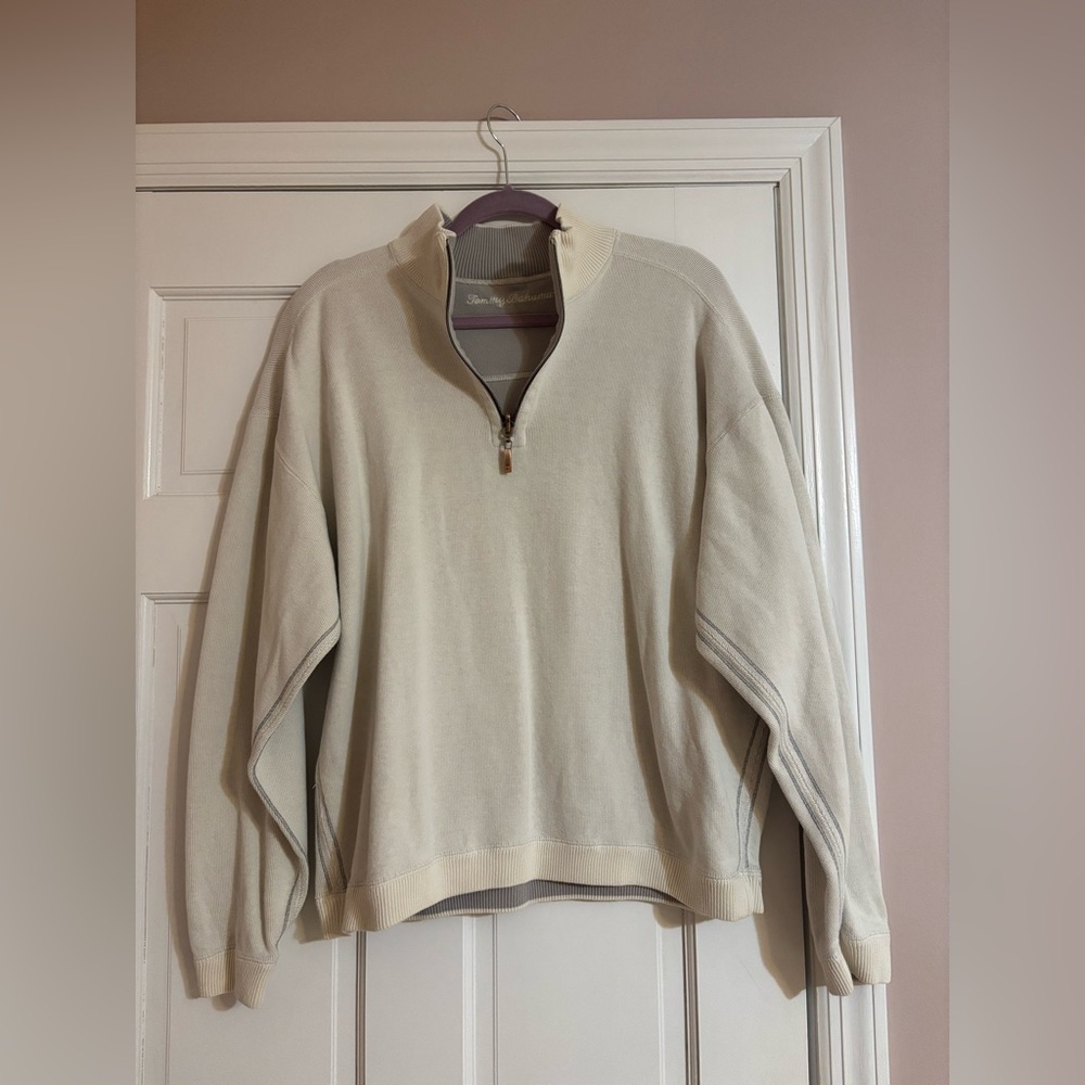 Tommy Bahama Men’s 100% cotton Quarter-Zip Sweater Large